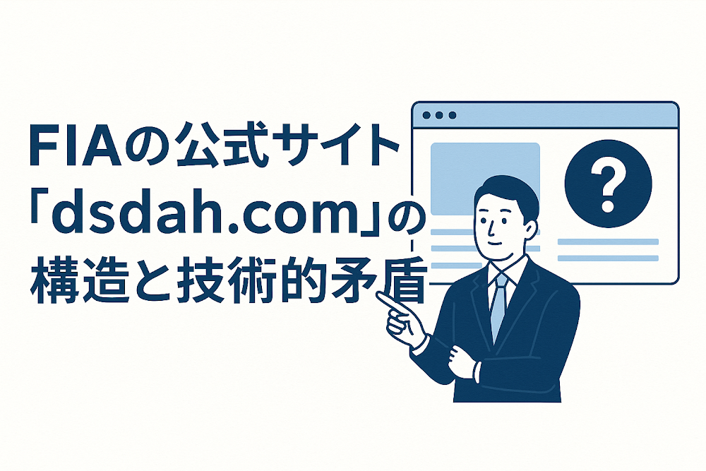 FIAの公式サイト「dsdah.com」の構造と技術的矛盾