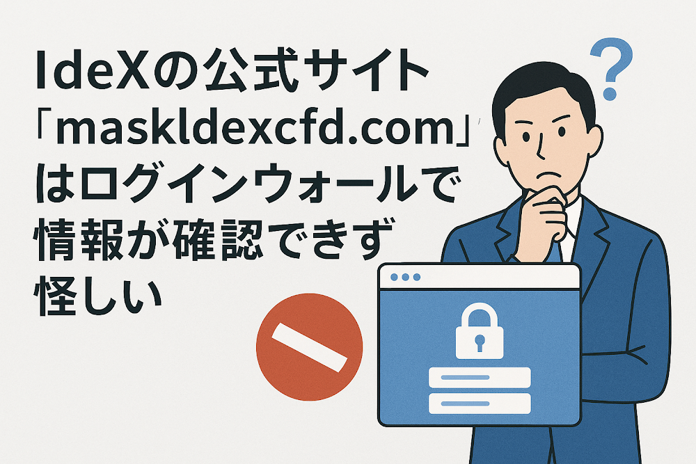 LdeXの公式サイト「maskldexcfd.com」はログインウォールで情報が確認できず怪しい