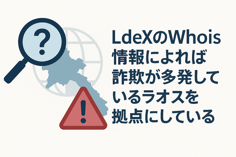 LdeXのWhois情報によれば詐欺が多発しているラオスを拠点にしている