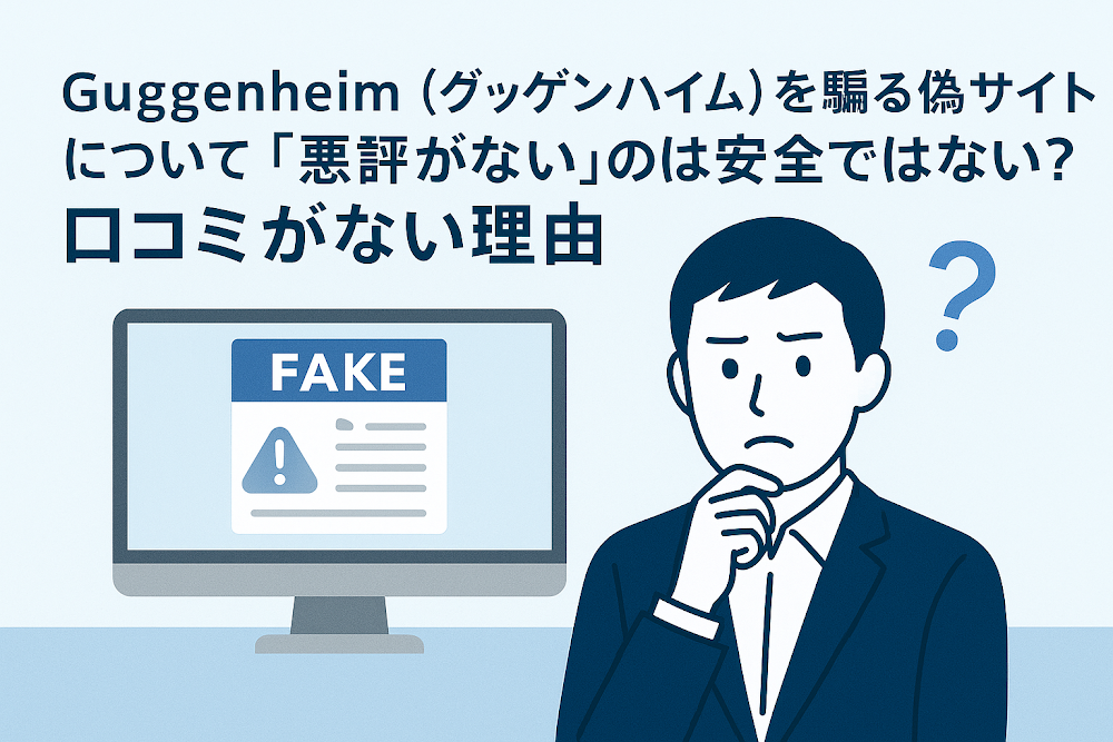 Guggenheim(グッゲンハイム)を騙る偽サイトについて「悪評がない」のは安全ではない?口コミがない理由