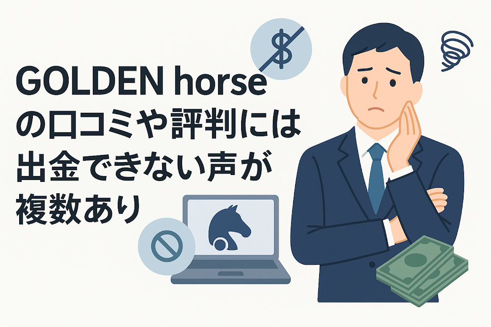 GOLDEN horseの口コミや評判には出金できない声が複数あり