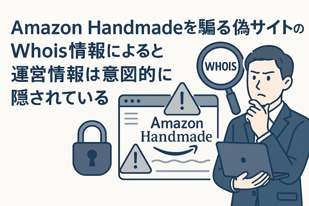 Amazon Handmadeを騙る偽サイトのWhois情報によると運営情報は意図的に隠されている