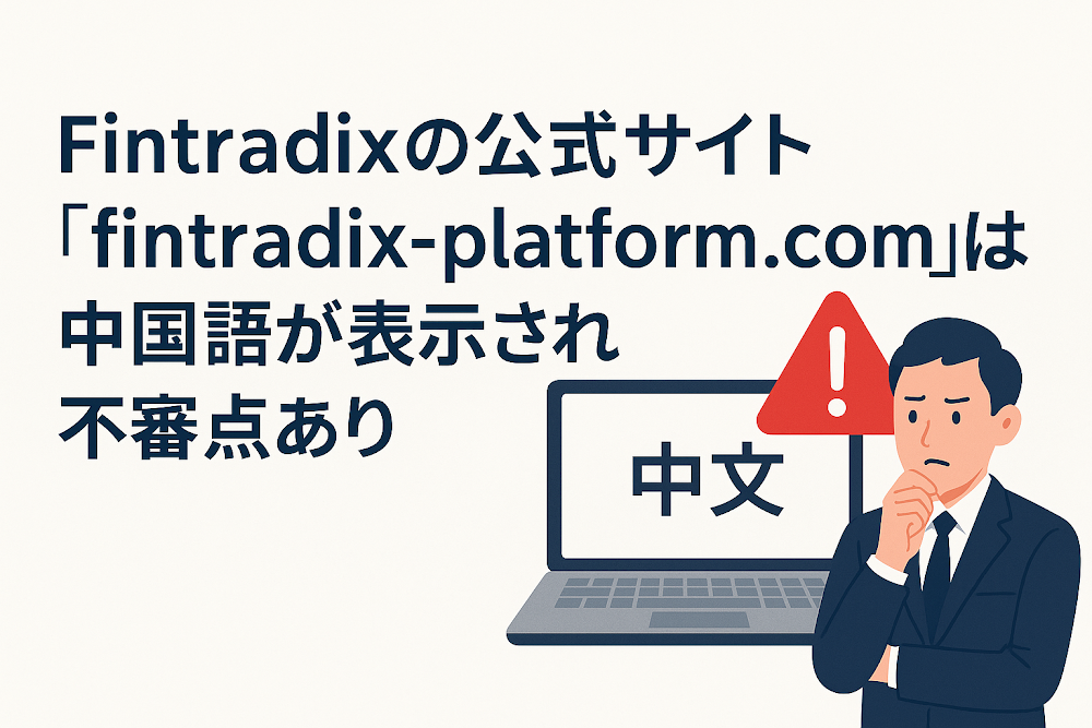 Fintradixの公式サイト「fintradix-platform.com」は中国語が表示され不審点あり