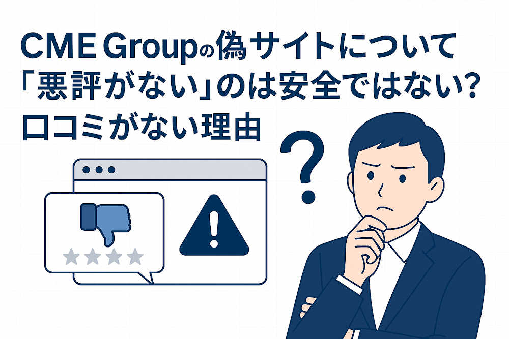 CME Groupの偽サイトについて「悪評がない」のは安全ではない？口コミがない理由