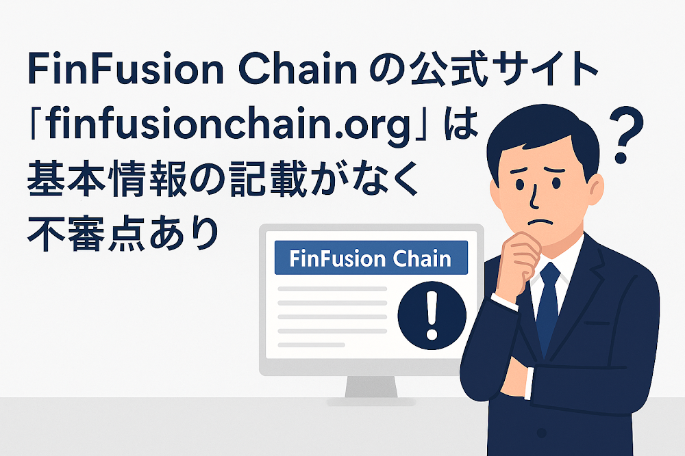 FinFusion Chainの公式サイト「finfusionchain.org」は基本情報の記載がなく不審点あり