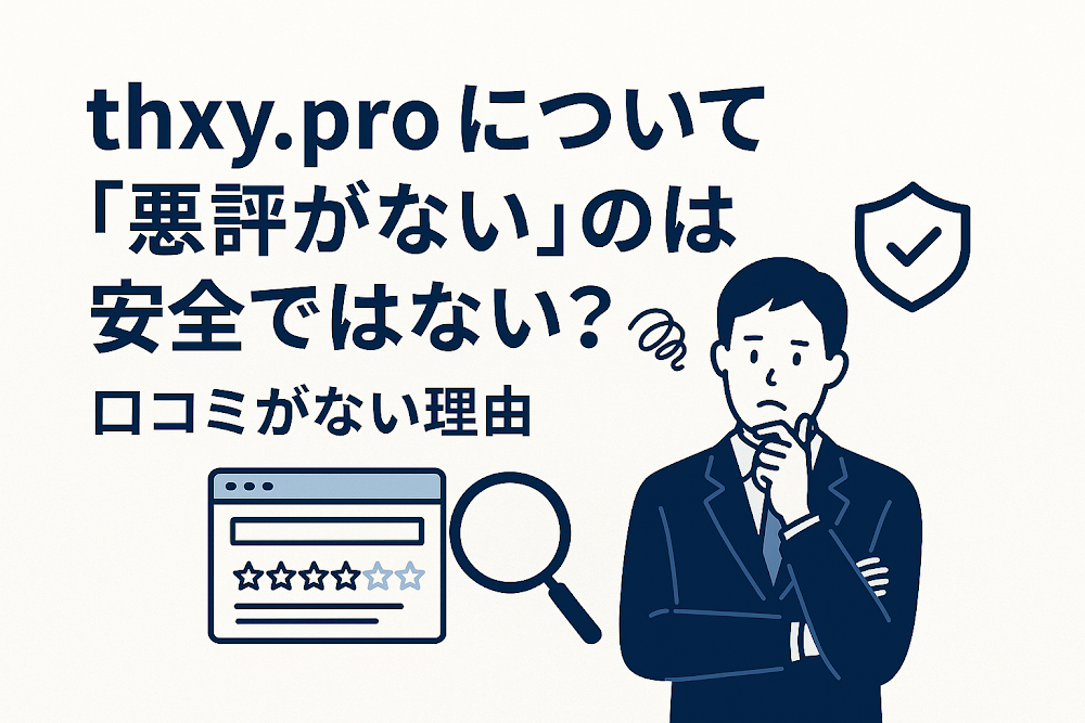 thxy.proについて「悪評がない」のは安全ではない？口コミがない理由