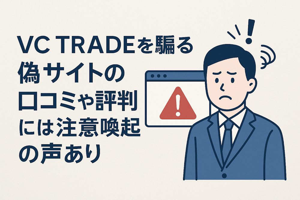 VC TRADEを騙る偽サイトの口コミや評判には注意喚起の声あり