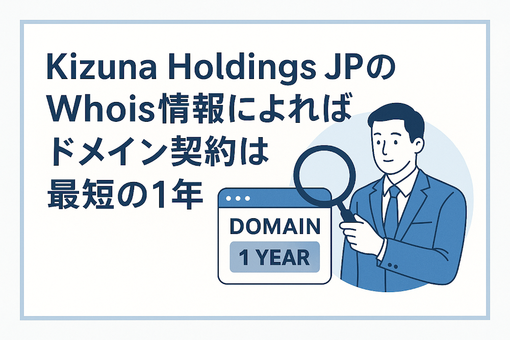 Kizuna Holdings JPのWhois情報によればドメイン契約は最短の1年