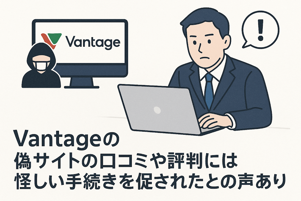 Vantageの偽サイトの口コミや評判には怪しい手続きを促されたとの声あり