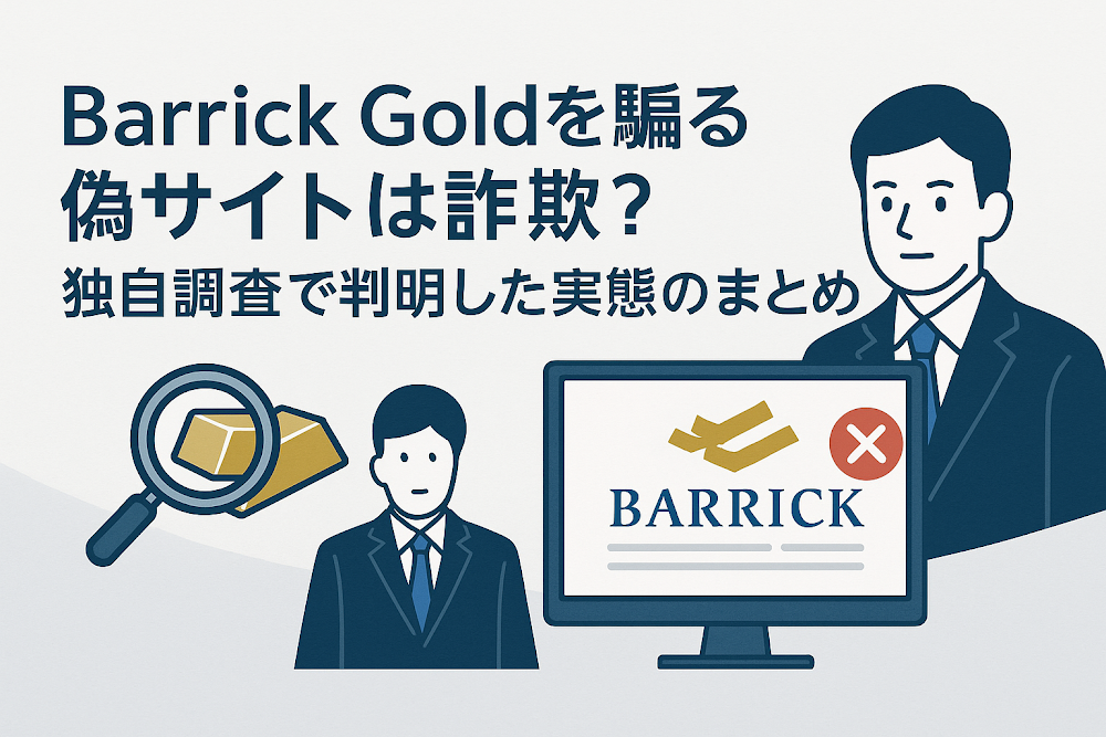 Barrick Goldを騙る偽サイトは詐欺？独自調査で判明した実態のまとめ