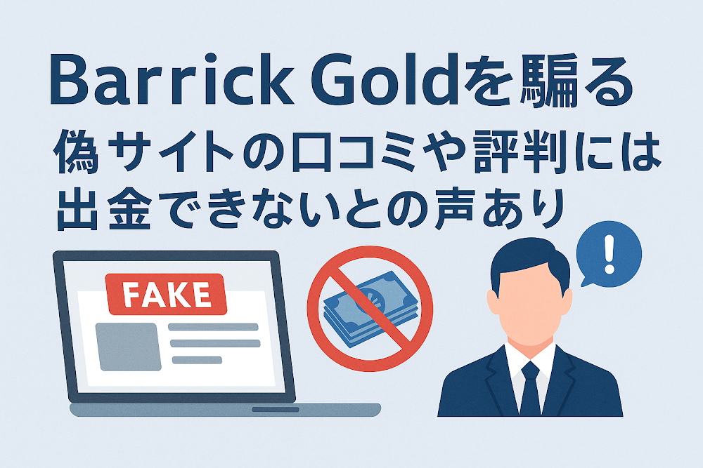 Barrick Goldを騙る偽サイトの口コミや評判には出金できないとの声あり