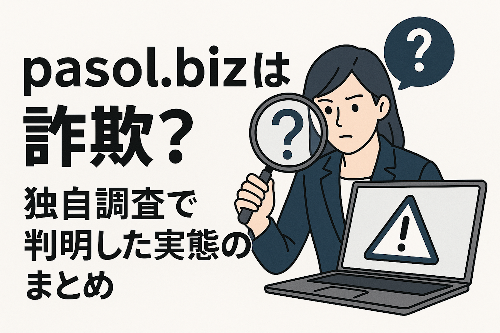 pasol.bizは詐欺?独自調査で判明した実態のまとめ
