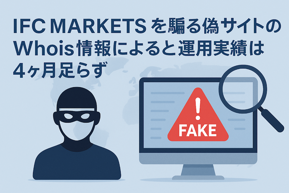 IFC MARKETSを騙る偽サイトのWhois情報によると運用実績は4ヶ月足らず