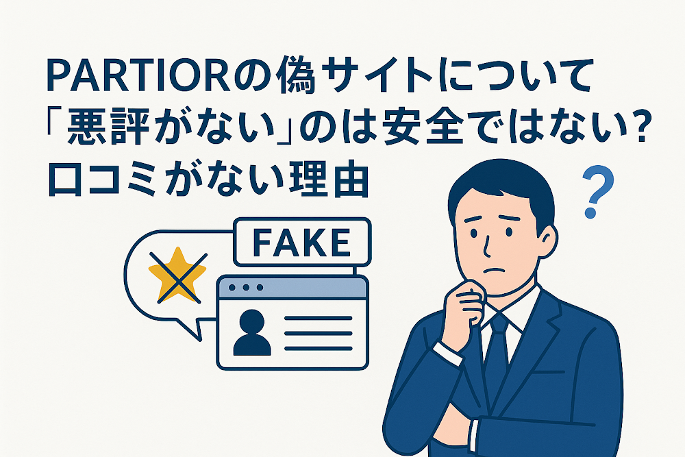 PARTIORの偽サイトについて「悪評がない」のは安全ではない?口コミがない理由