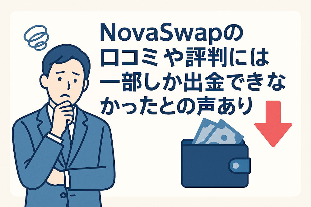 NovaSwapの口コミや評判には一部しか出金できなかったとの声あり