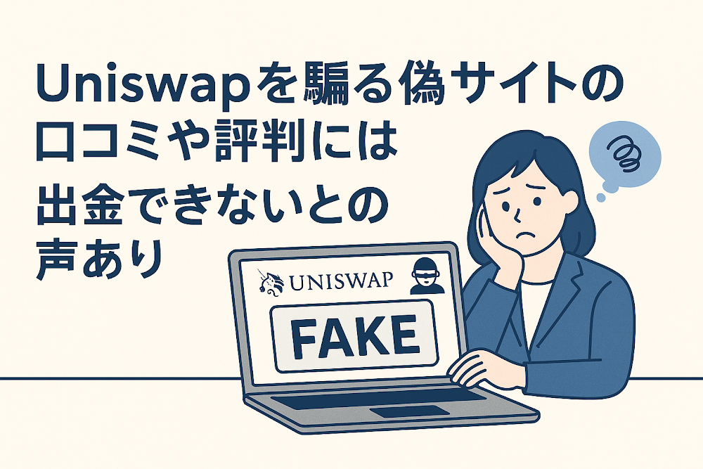 Uniswapを騙る偽サイトの口コミや評判には出金できないとの声あり