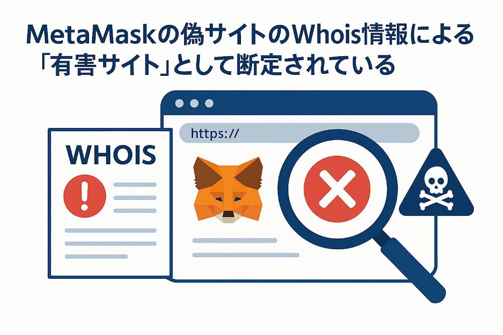 MetaMaskの偽サイトのWhois情報によると「有害サイト」として断定されている