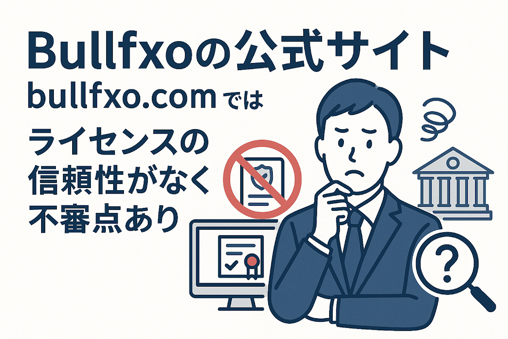 Bullfxoの公式サイト「bullfxo.com」ではライセンスの信頼性がなく不審点あり