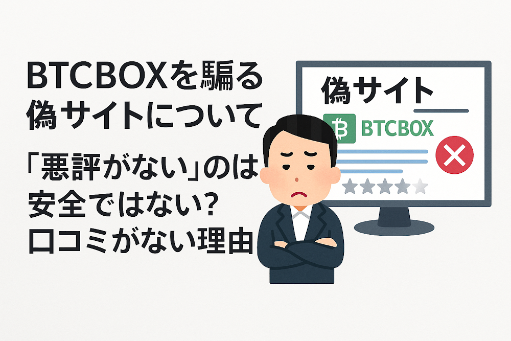 BTCBOXを騙る偽サイトについて「悪評がない」のは安全ではない？口コミがない理由