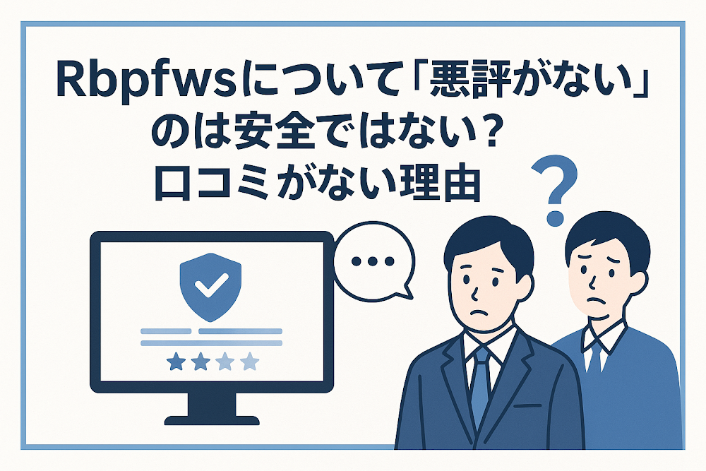 Rbpfwsについて「悪評がない」のは安全ではない？口コミがない理由