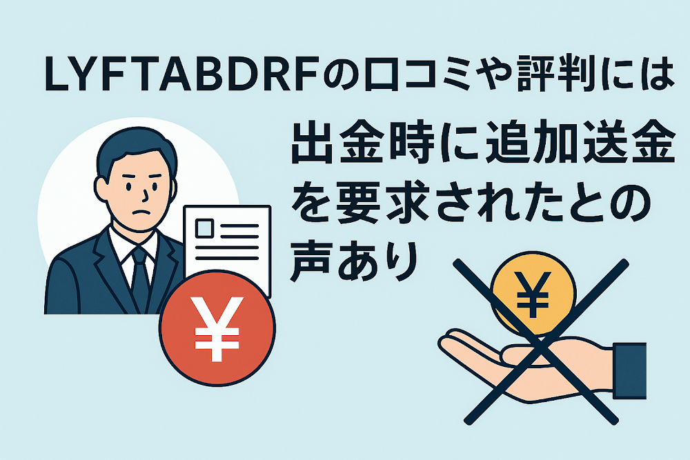 LYFTABDRFの口コミや評判には出金時に追加送金を要求されたとの声あり