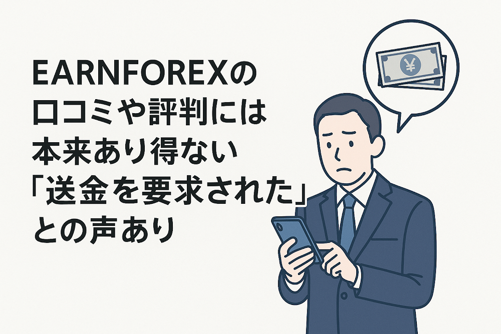 EARNFOREXの口コミや評判には本来あり得ない「送金を要求された」との声あり