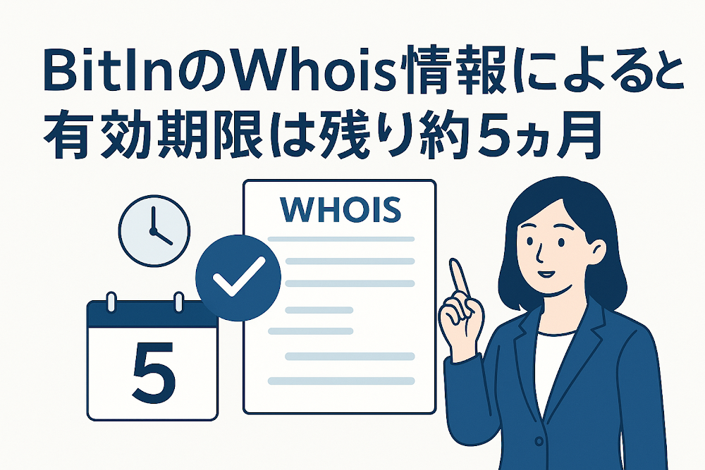 BitInのWhois情報によると有効期限は残り約5ヶ月