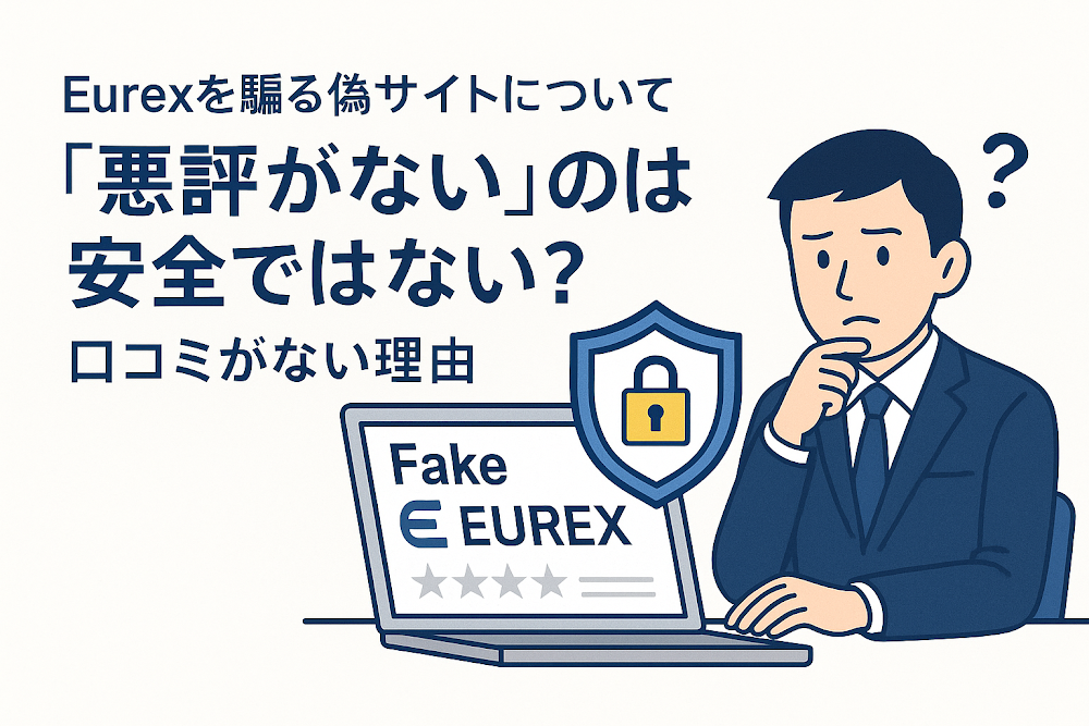 Eurexを騙る偽サイトについて「悪評がない」のは安全ではない?口コミがない理由
