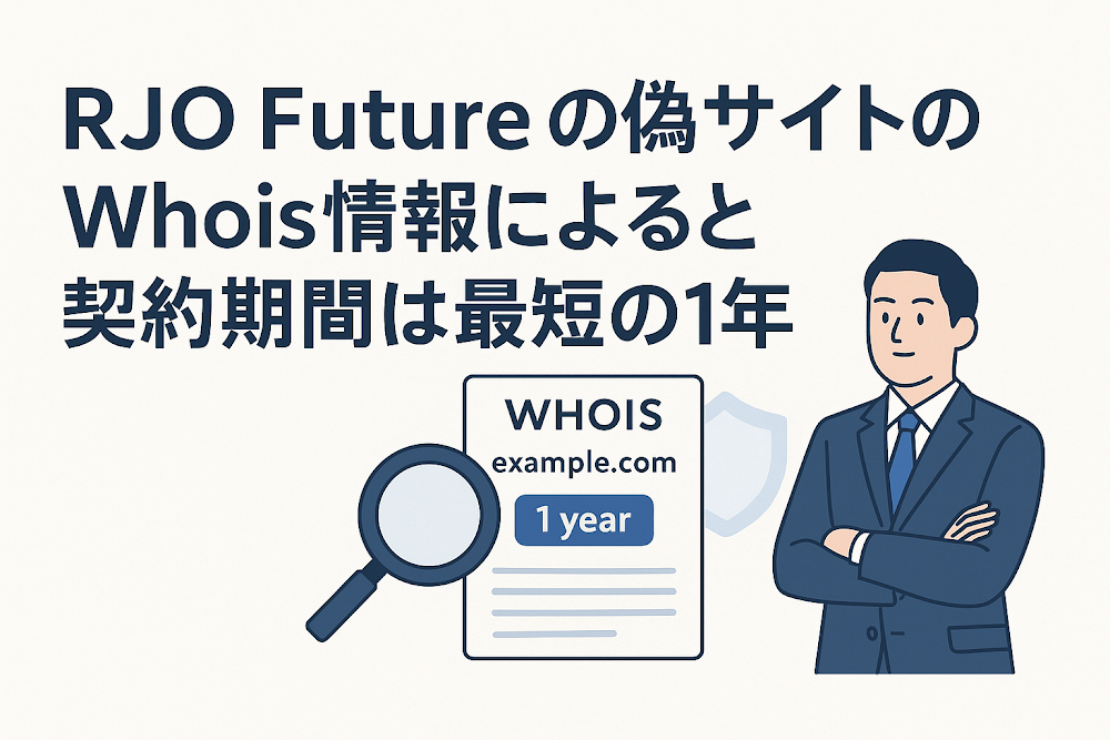 RJO Futuresの偽サイトのWhois情報によると契約期間は最短の1年