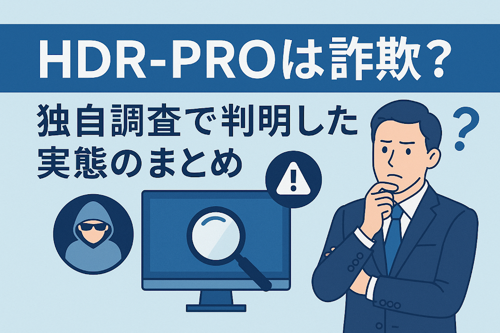 HDR-PROは詐欺？独自調査で判明した実態のまとめ