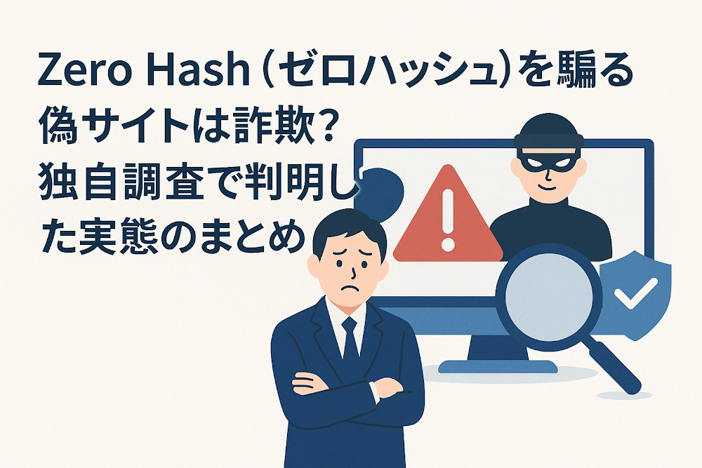 Zero Hash(ゼロハッシュ)を騙る偽サイトは詐欺?独自調査で判明した実態のまとめ
