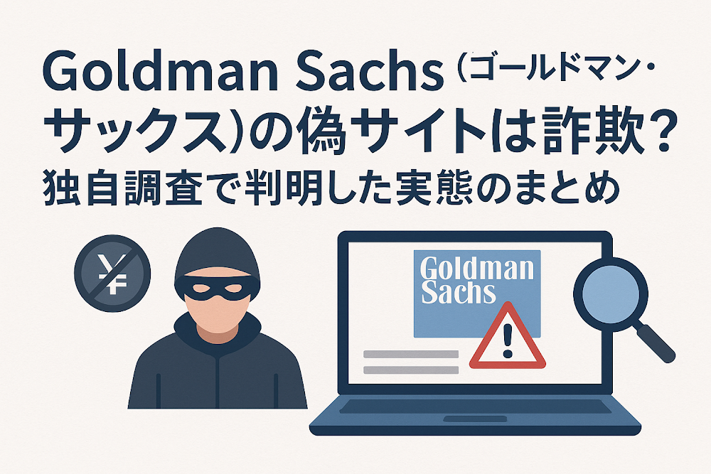 Goldman Sachs(ゴールドマン・サックス)の偽サイトは詐欺?独自調査で判明した実態のまとめ
