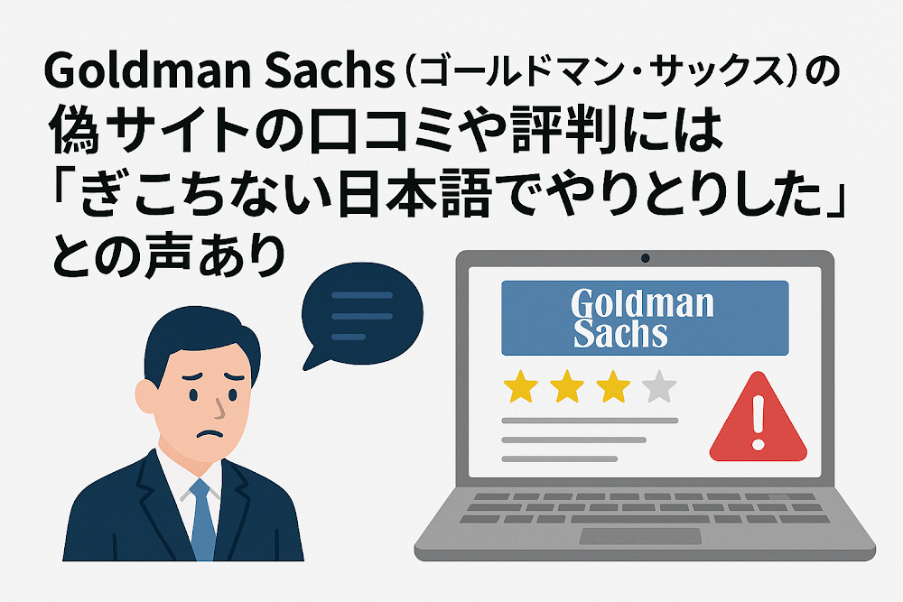 Goldman Sachs(ゴールドマン・サックス)の偽サイトの口コミや評判には「ぎこちない日本語でやりとりした」との声あり