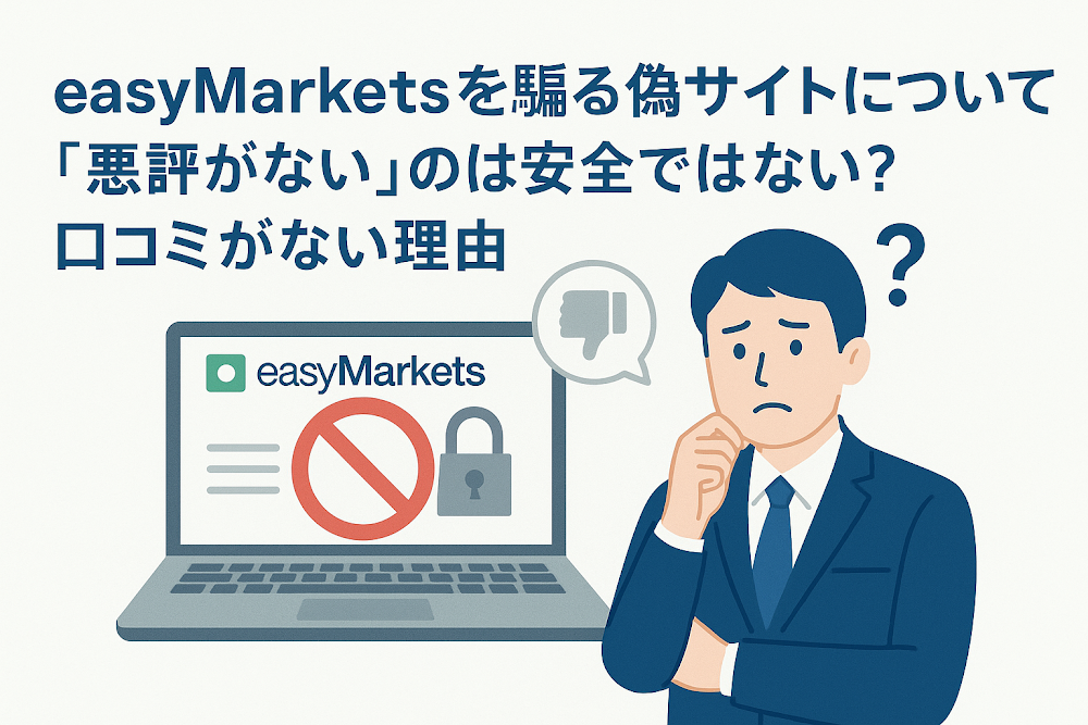 easyMarketsを騙る偽サイトについて「悪評がない」のは安全ではない?口コミがない理由