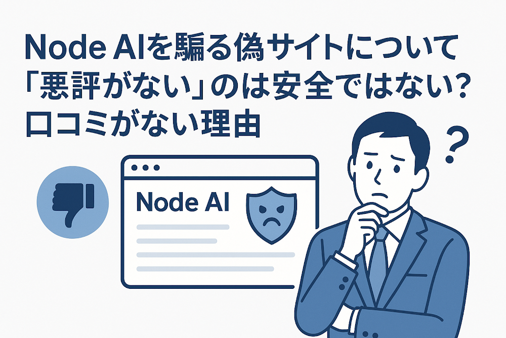 Node AIを騙る偽サイトについて「悪評がない」のは安全ではない?口コミがない理由