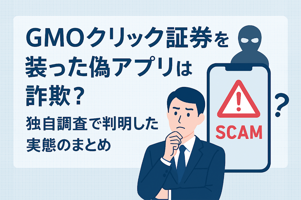 GMOクリック証券を装った偽アプリは詐欺?独自調査で判明した実態のまとめ