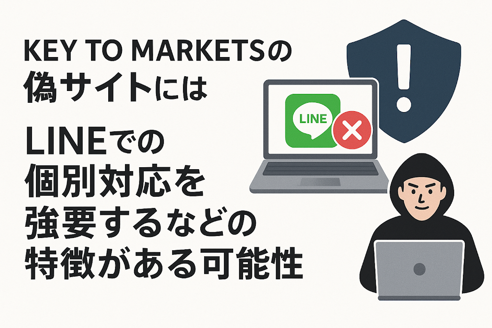 KEY TO MARKETSの偽サイトにはLINEでの個別対応を強要するなどの特徴がある可能性