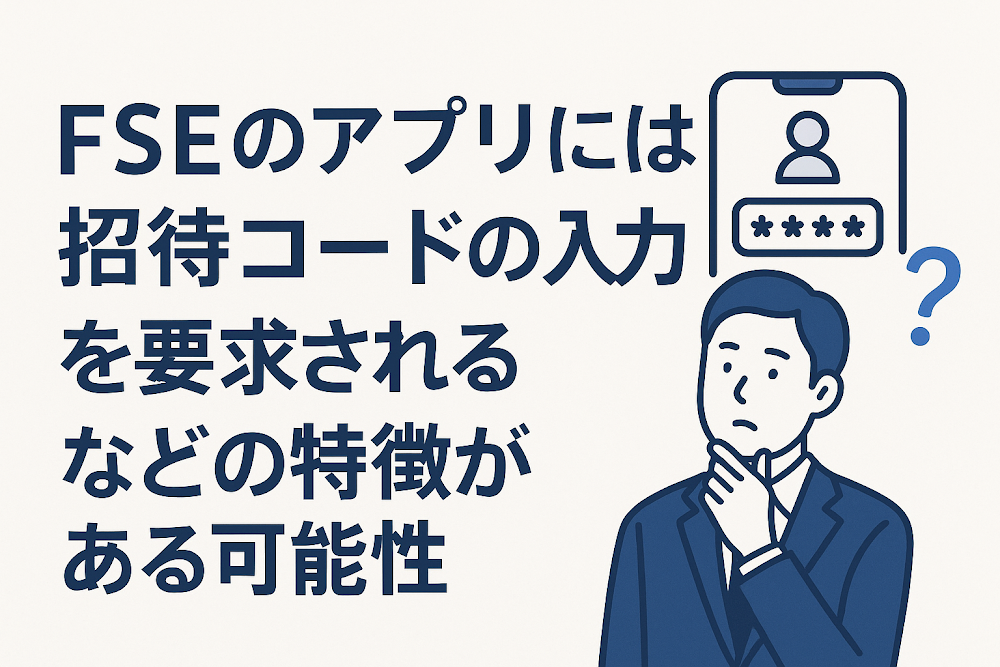FSEのアプリには招待コードの入力を要求されるなどの特徴がある可能性