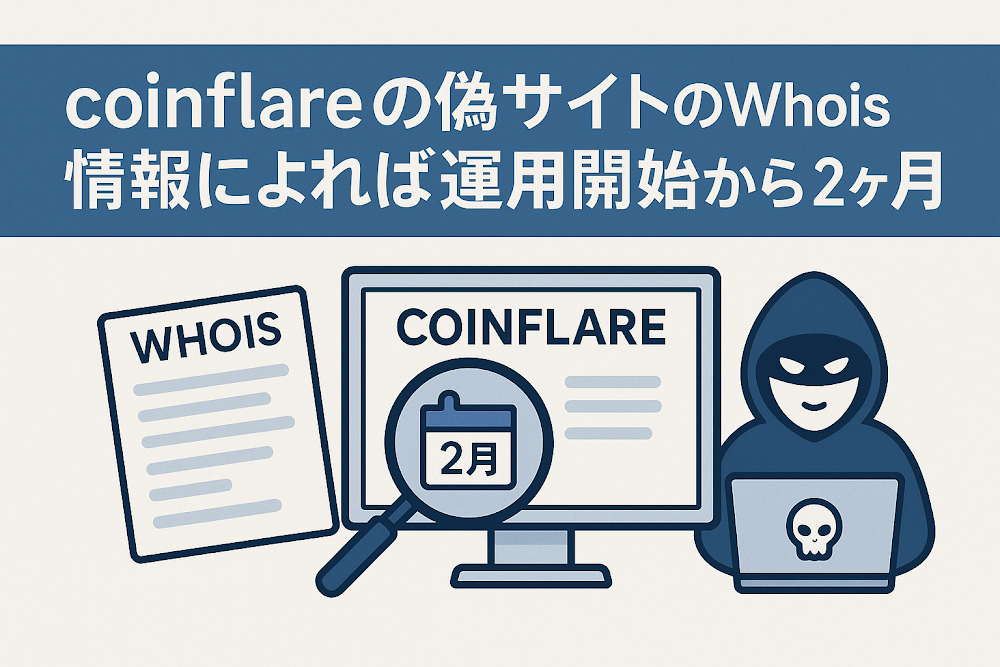 coinflareの偽サイトのWhois情報によれば運用開始からわずか2ヶ月