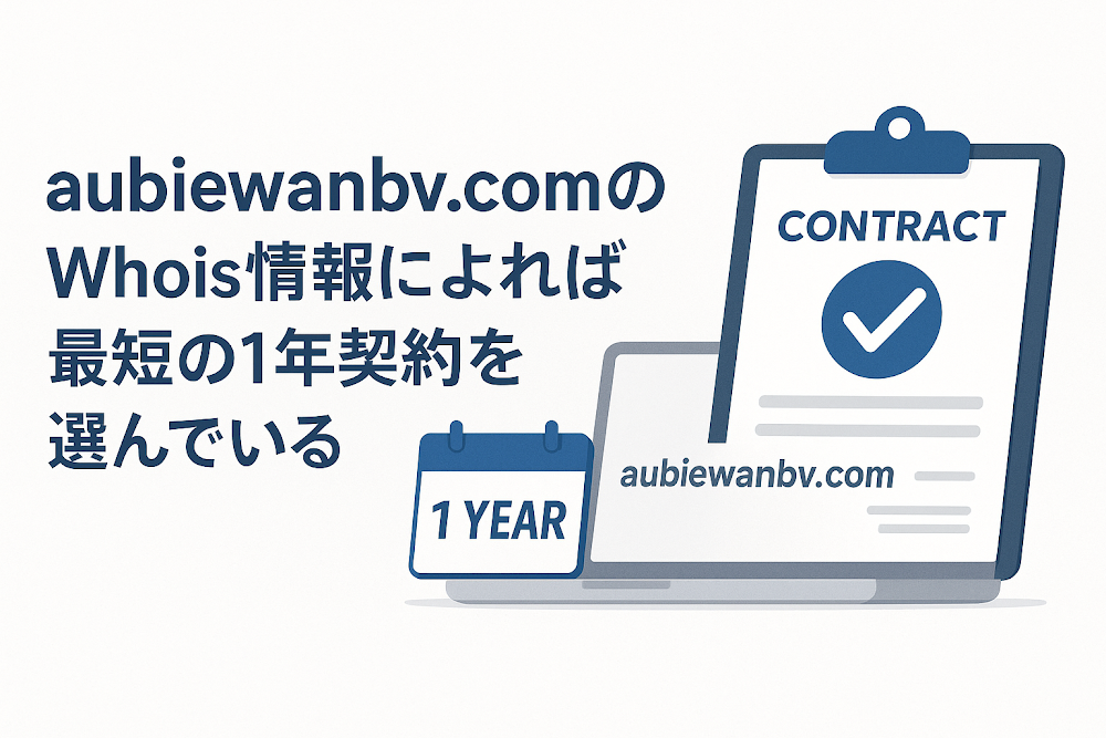 aubiewanbv.comのWhois情報によれば最短の1年契約を選んでいる