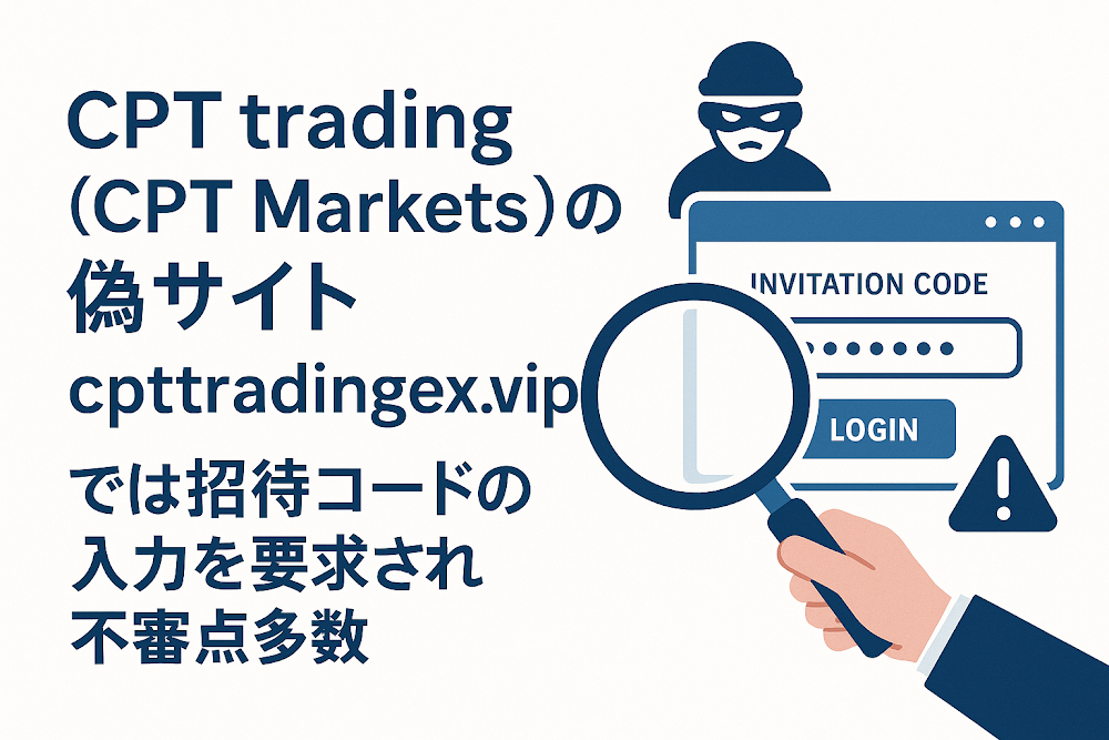 CPT trading（CPT Markets）の偽サイト「cpttradingex.vip」では招待コードの入力を要求され不審点多数