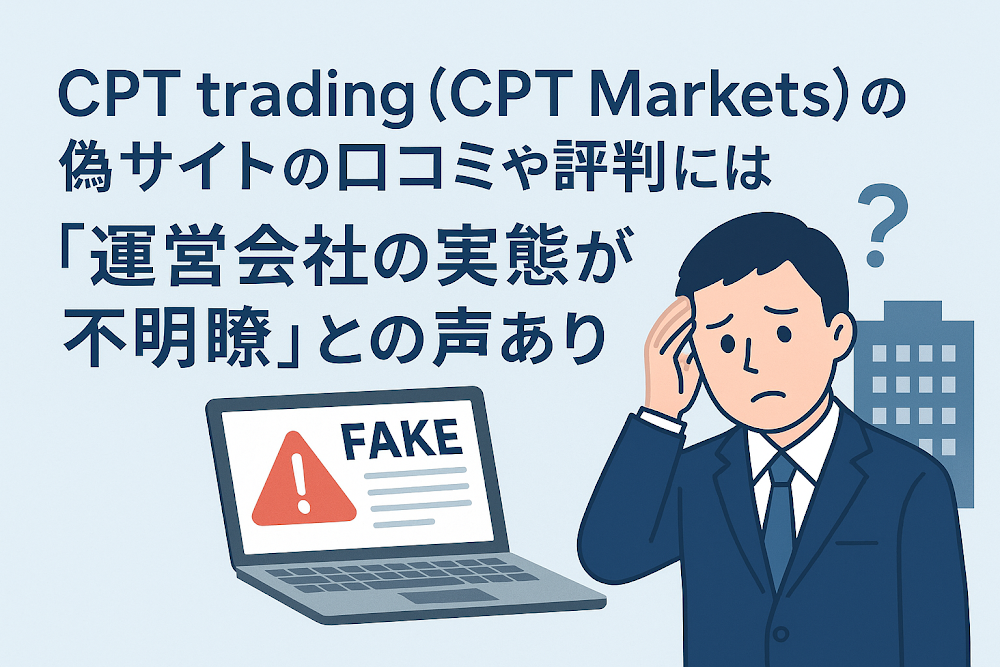 CPT trading（CPT Markets）の偽サイトの口コミや評判には「運営会社の実態が不明瞭」との声あり