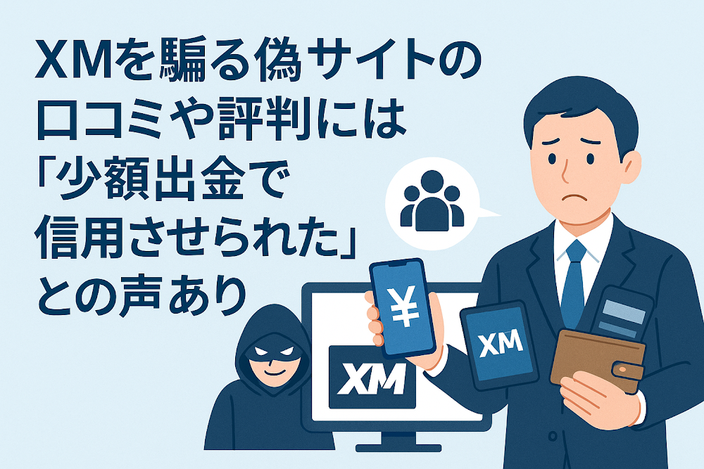 XMを騙る偽サイトの口コミや評判には「少額出金で信用させられた」との声あり