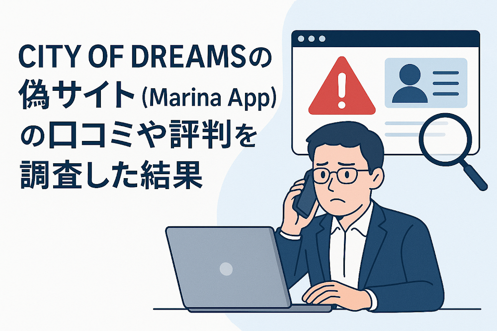 CITY OF DREAMSの偽サイト(Marina App)の口コミや評判を調査した結果