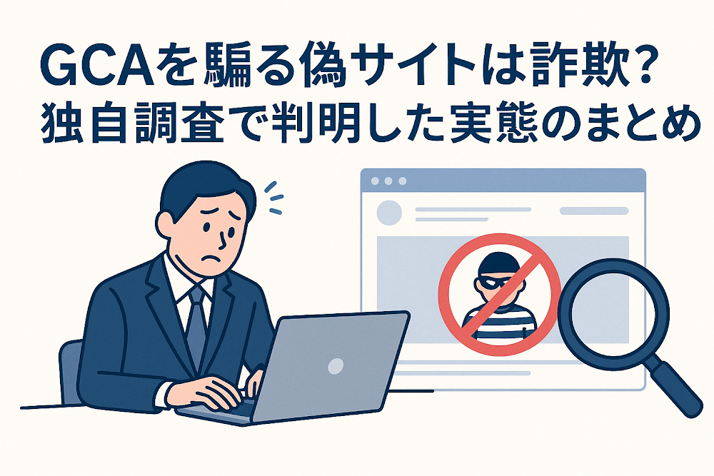 GCAを騙る偽サイトは詐欺?独自調査で判明した実態のまとめ