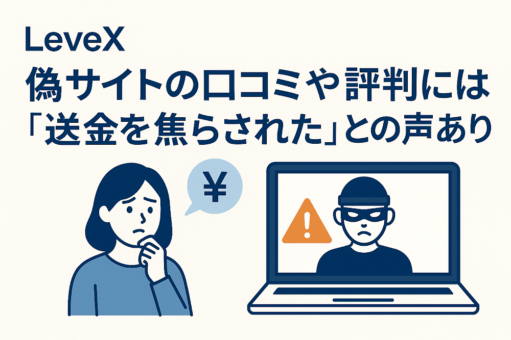 LeveXを騙る偽サイトの口コミや評判には「送金を焦らされた」との声あり