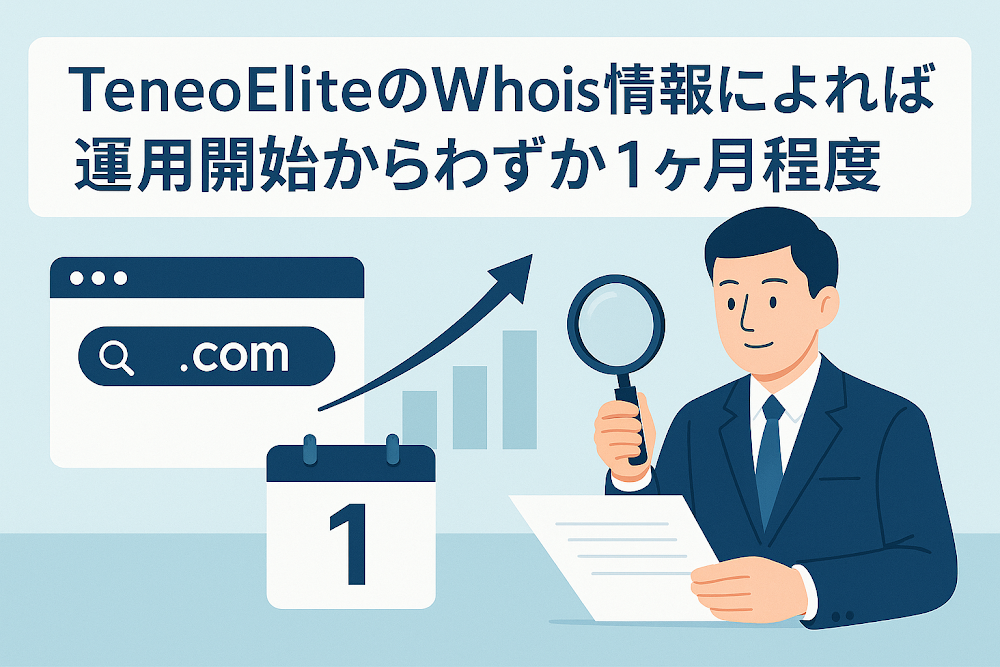 TeneoEliteのWhois情報によれば運用開始からわずか1ヶ月程度