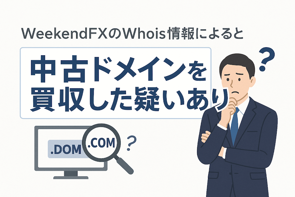 WeekendFXのWhois情報によると中古ドメインを買収した疑いあり