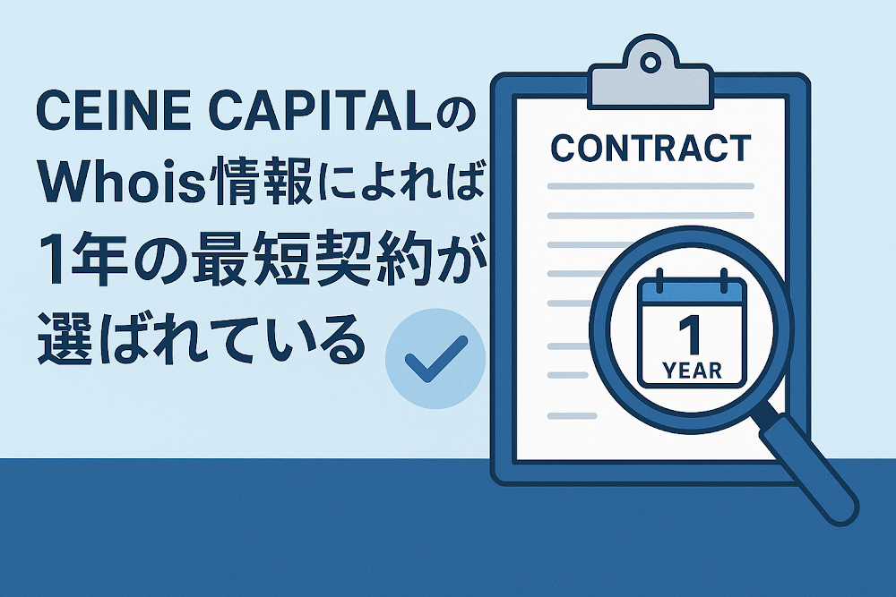 CEINE CAPITALのWhois情報によれば1年の最短契約が選ばれている