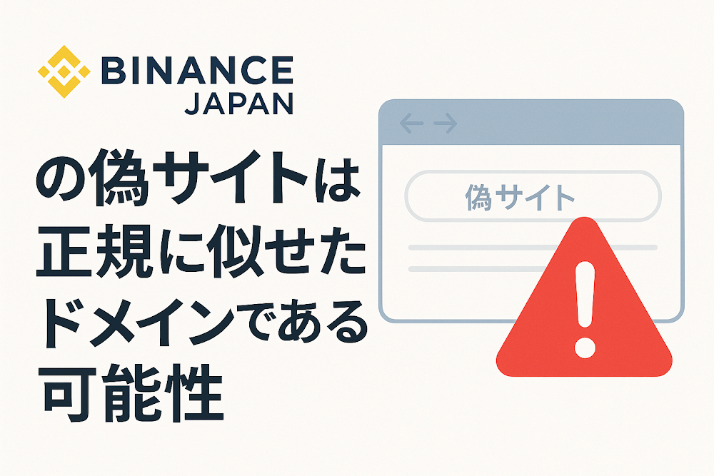 Binance Japan(バイナンスジャパン)の偽サイトは正規に似せたドメインである可能性